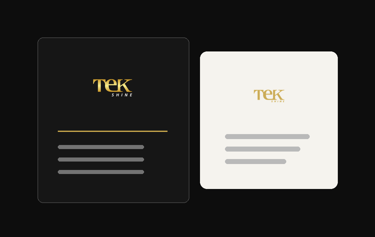 Exemplo de aplicação comercial Tekshine